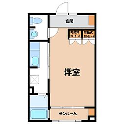るーばんハイム 1Kの間取図画像