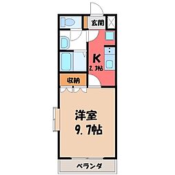 I'sベルポート 1Kの間取図画像