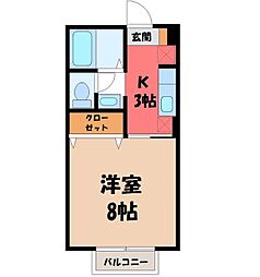 アーバンフラッツ 1Kの間取図画像