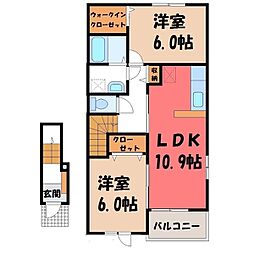 ミニヨンパレ1 2LDKの間取図画像