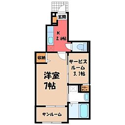 フェリーチェ・カーサ 1SKの間取図画像