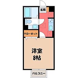 ナカイパレスA 1Kの間取図画像