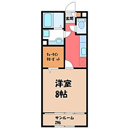 ルビーD 1Kの間取図画像