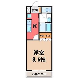 コーラル 1Kの間取図画像