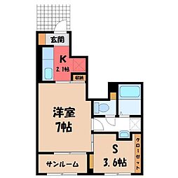 カーサフェリーチェ 1SKの間取図画像