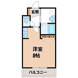リブリーシャン ワンルームの間取図画像