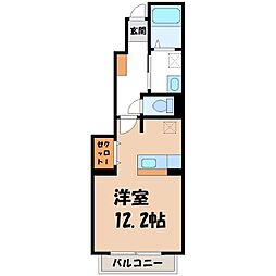 プラシード ワンルームの間取図画像