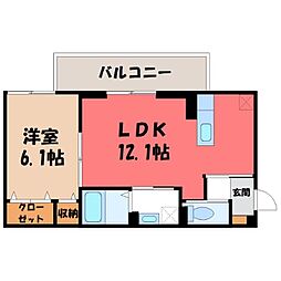 カスタリア7 1LDKの間取図画像