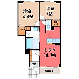 カレント レジデンス 下増田II 2LDKの間取図画像
