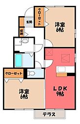 ハイツリーコート 2LDKの間取図画像