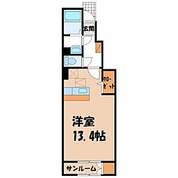 キング・ガーデン ワンルームの間取図画像