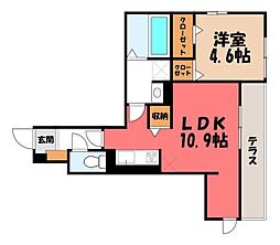 D-ROOM羅漢町 1LDKの間取図画像