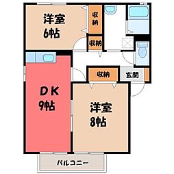 ニューポワールC 2DKの間取図画像