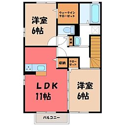 シェソワ 2LDKの間取図画像