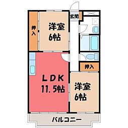 アーバンK・F 2LDKの間取図画像