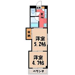 エルプレシア前橋 2Kの間取図画像