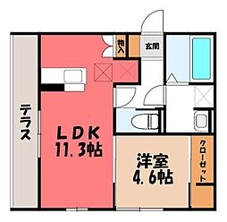 D-ROOM羅漢町 1LDKの間取図画像