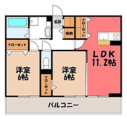 Brezza 2LDKの間取図画像