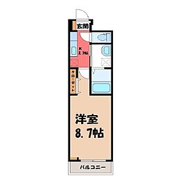 Y'sアビタシオン青柳 1Kの間取図画像