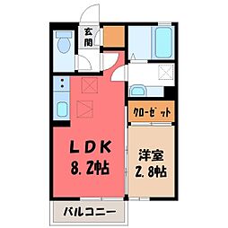 サファイア 1LDKの間取図画像
