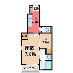 リエフュテュール 1SKの間取図画像