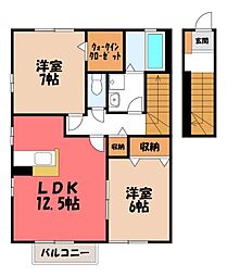 グリーンハウスB 2LDKの間取図画像