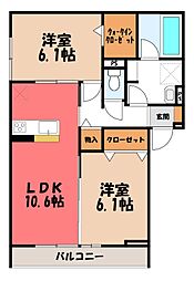 D-Gran本町 2LDKの間取図画像