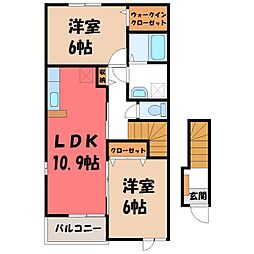 エルシア1 2LDKの間取図画像