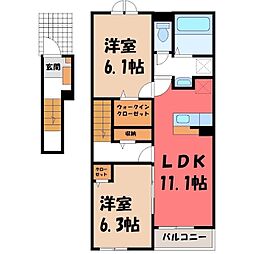 グランシャリオ吉井 III 2LDKの間取図画像
