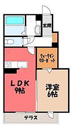 高崎市歌川町アパート 1LDKの間取図画像