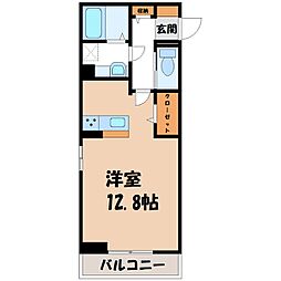 ヴィラアルカディア ワンルームの間取図画像