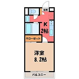 マンションけやき 1Kの間取図画像