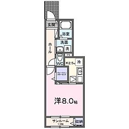 ガーヤサクラ 1Kの間取図画像