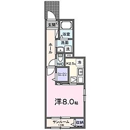 サン・フィオーレ III 1Kの間取図画像