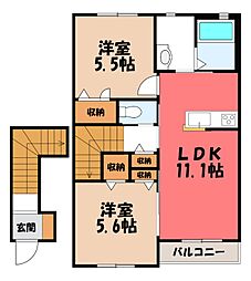 トロン・ルーチェ 2LDKの間取図画像