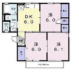 サンワハイツ八千代A 3DKの間取図画像
