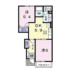 サンライトヒルズ 2DKの間取図画像