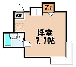 レオハイツ ワンルームの間取図画像