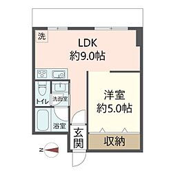 衣笠グリーンハイツ 1LDKの間取図画像