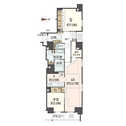 ジオ京都堀川三条 1SLDKの間取図画像