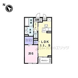 フィオーレ 1LDKの間取図画像