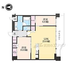 プレジオ宝塚ASIAN 2LDKの間取図画像