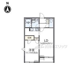 レオネクスト寺本 1LDKの間取図画像