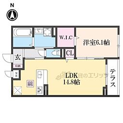 リヴァーサイドヴィラ 1LDKの間取図画像