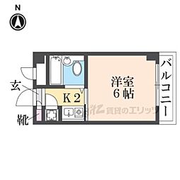 ひらこうPart1 1Kの間取図画像