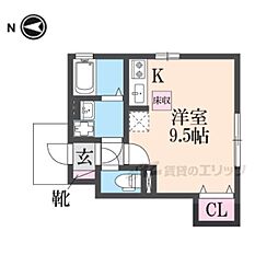すみれハウス ワンルームの間取図画像