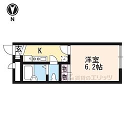 レオパレスアプライズ塚口 1Kの間取図画像