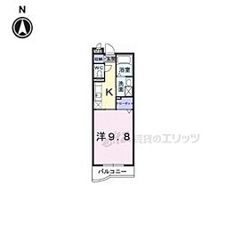 アドラブール 1Kの間取図画像