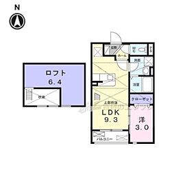 フィオレ・コート3 1LDKの間取図画像