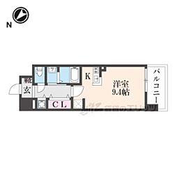 クラシェス尼崎 ワンルームの間取図画像